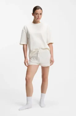 Stretch-cotton pyjamas with mesh logo inserts