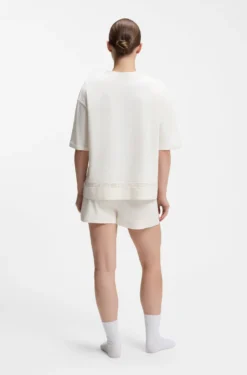 Stretch-cotton pyjamas with mesh logo inserts
