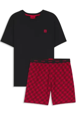 Stretch-cotton pyjamas with stacked logos