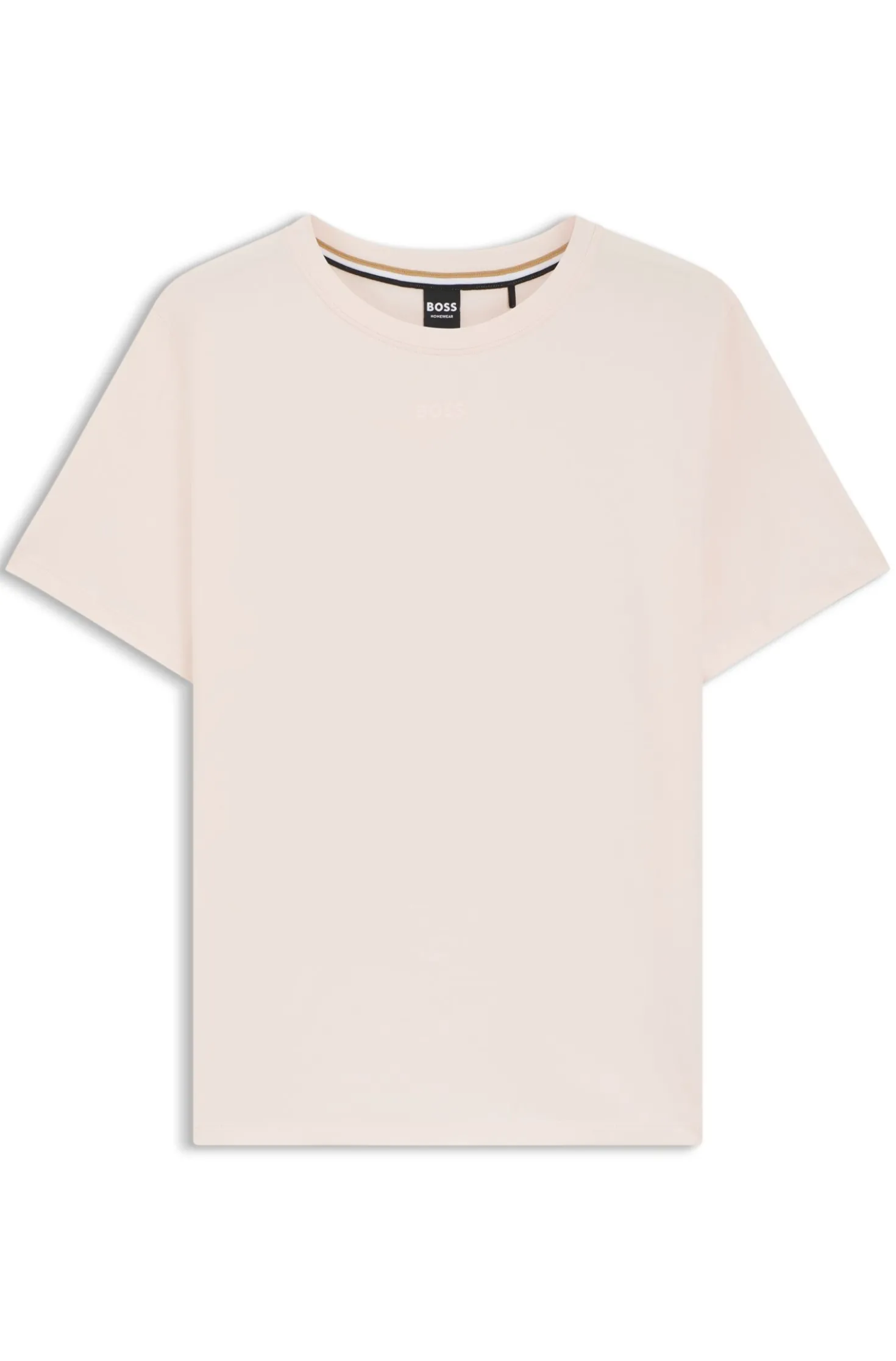 Stretch-cotton pyjama T-shirt with logo print