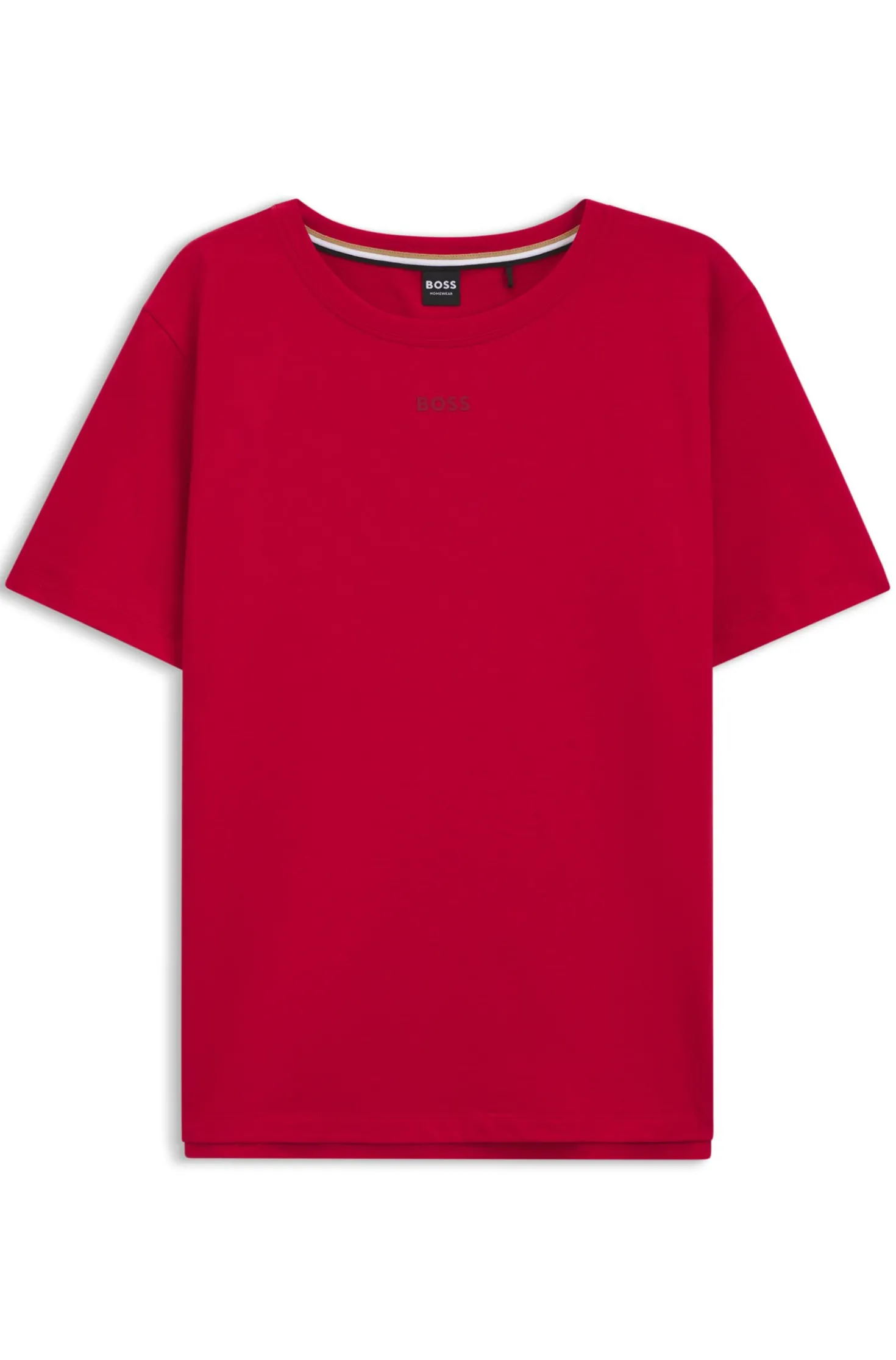 Stretch-cotton pyjama T-shirt with logo print