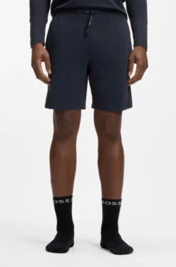 Stretch-cotton shorts with embroidered logo
