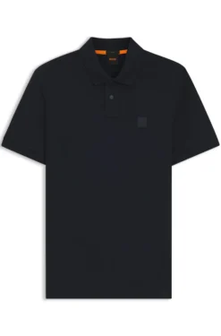 Stretch-cotton slim-fit polo shirt with logo patch