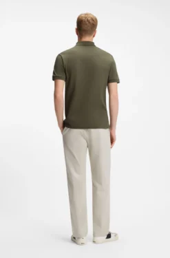 Stretch-cotton slim-fit polo shirt with logo patch