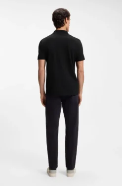 Stretch-cotton slim-fit polo shirt with logo patch