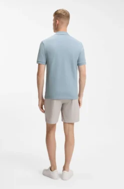 Stretch-cotton slim-fit polo shirt with logo patch
