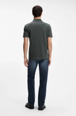 Stretch-cotton slim-fit polo shirt with logo patch