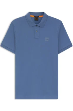 Stretch-cotton slim-fit polo shirt with logo patch