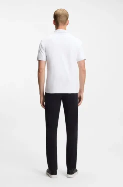Stretch-cotton slim-fit polo shirt with logo patch