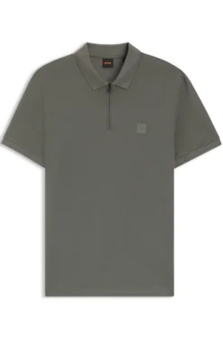 Stretch-cotton slim-fit polo shirt with logo patch