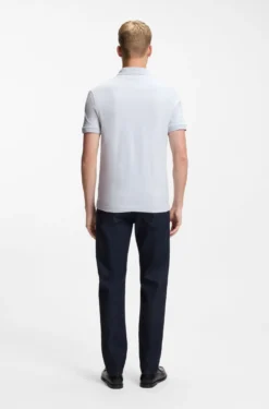 Stretch-cotton slim-fit polo shirt with logo patch