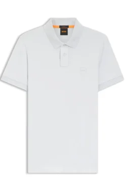 Stretch-cotton slim-fit polo shirt with logo patch