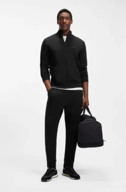 Stretch-cotton tracksuit bottoms with logo print