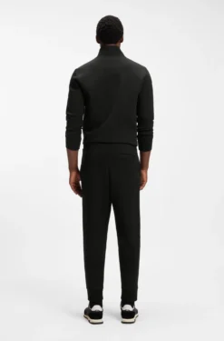 Stretch-cotton tracksuit bottoms with logo print