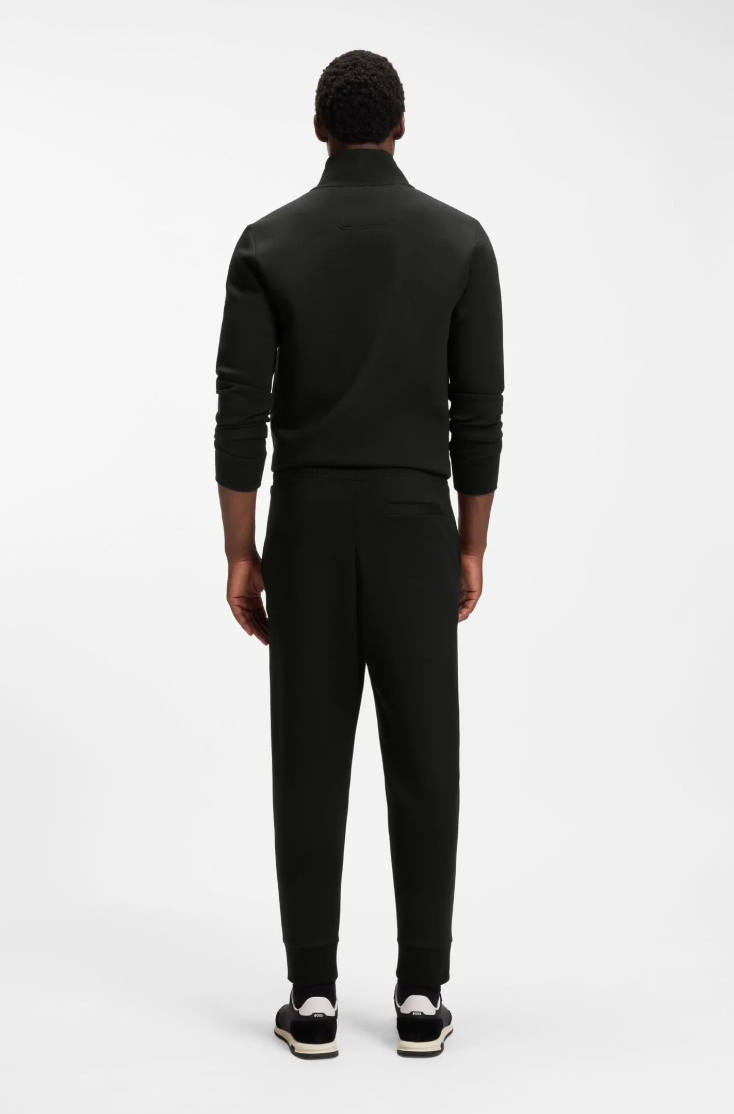 Stretch-cotton tracksuit bottoms with logo print