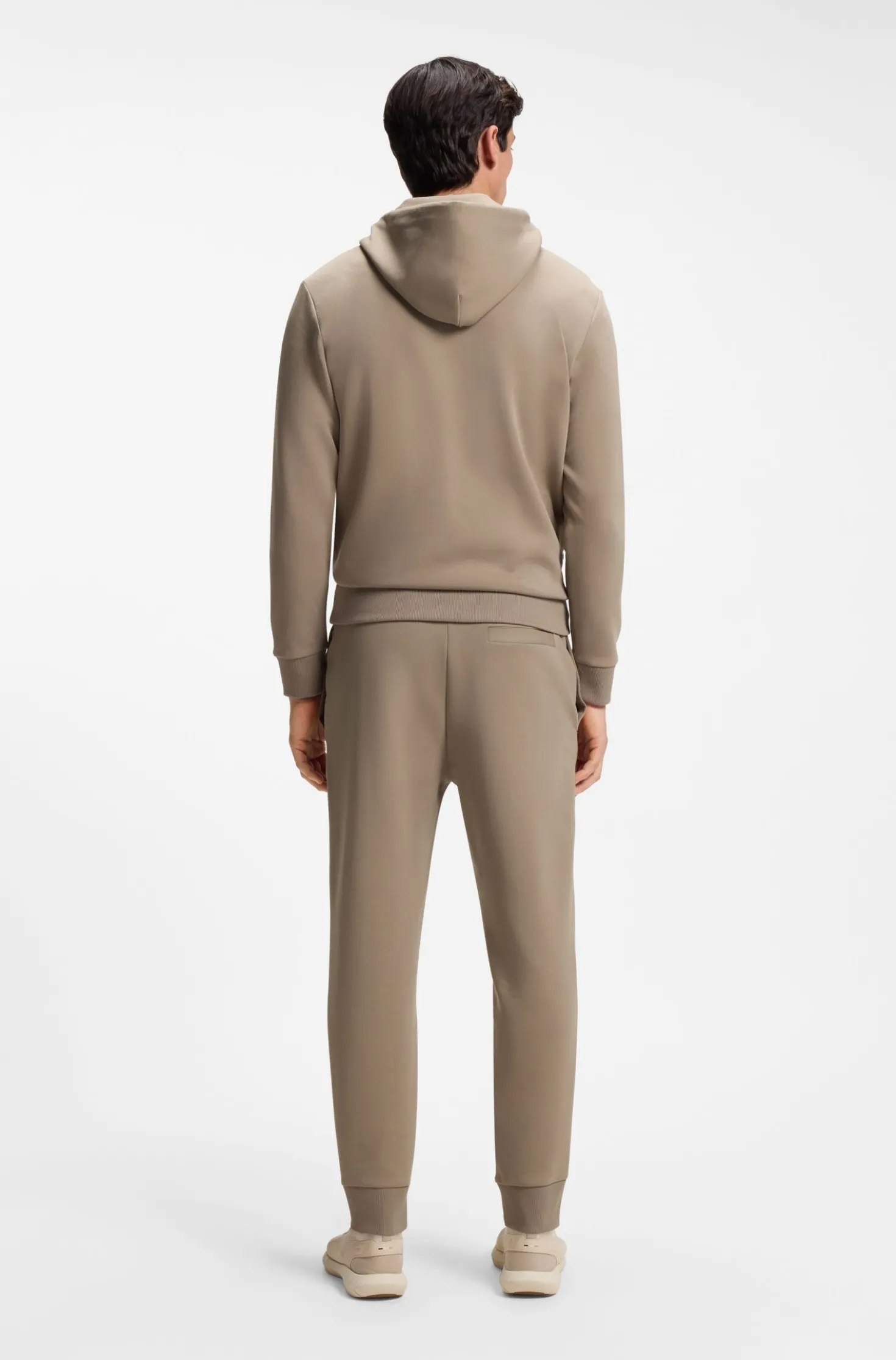 Stretch-cotton tracksuit bottoms with logo detail