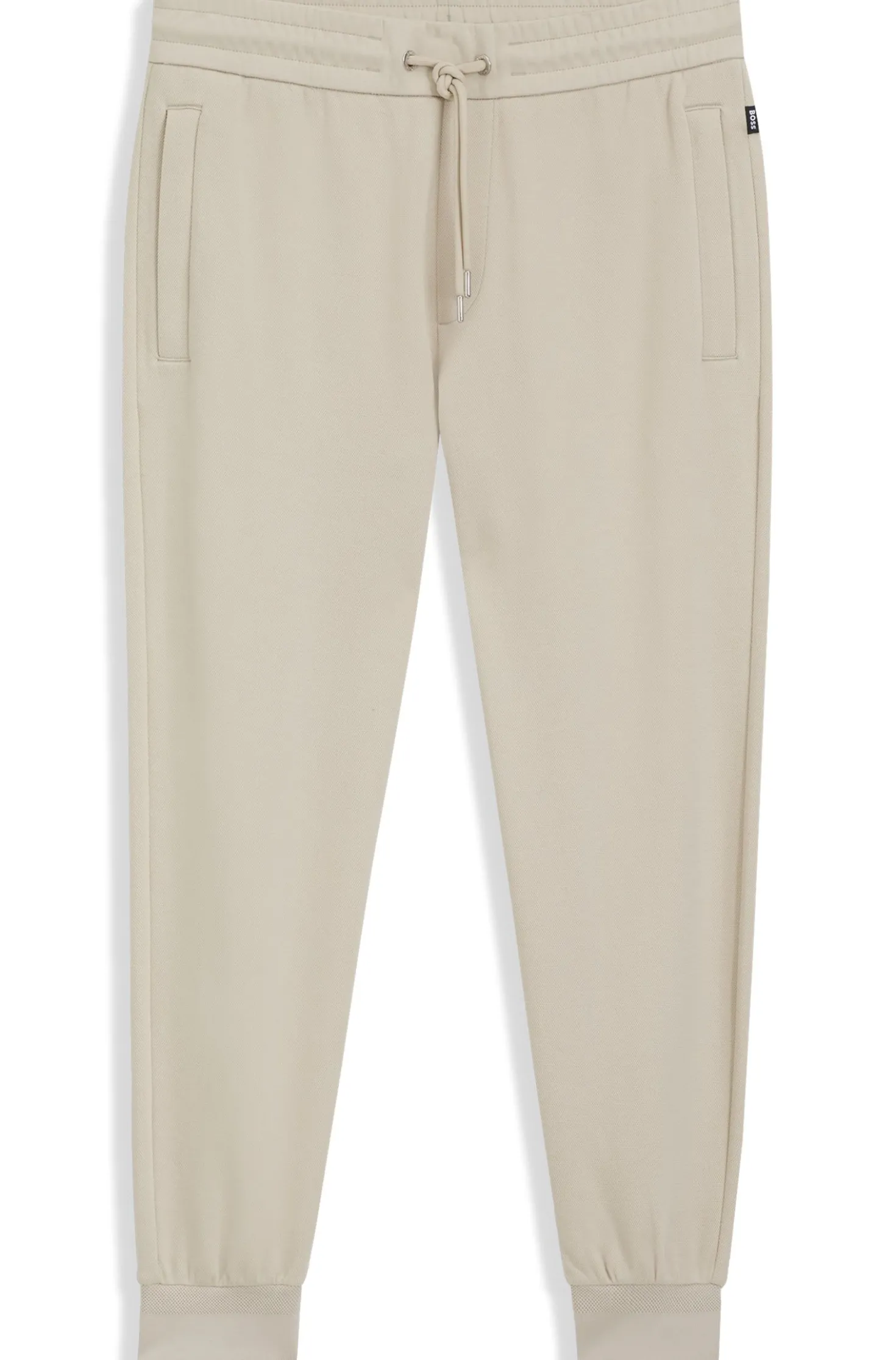 Stretch-cotton tracksuit bottoms with cuffed hems