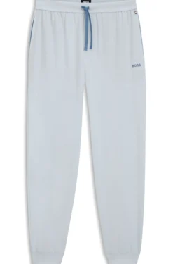 Stretch-cotton tracksuit bottoms with embroidered logo