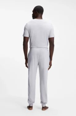 Stretch-cotton tracksuit bottoms with embroidered logo