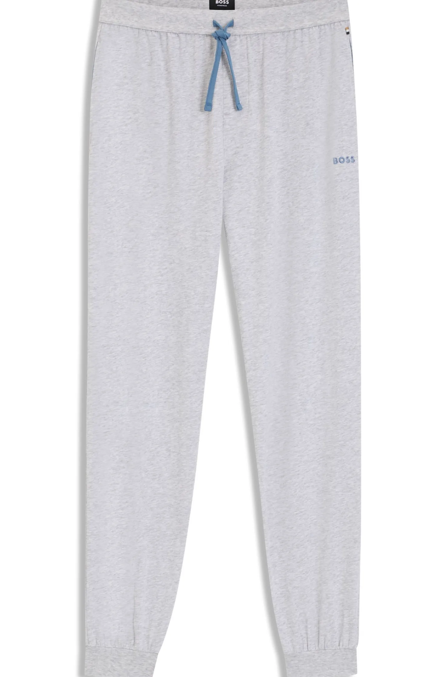 Stretch-cotton tracksuit bottoms with embroidered logo