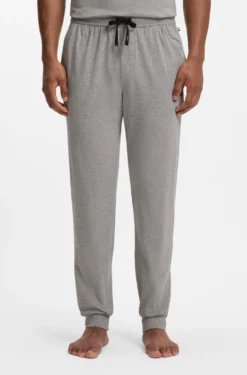 Stretch-cotton tracksuit bottoms with embroidered logo