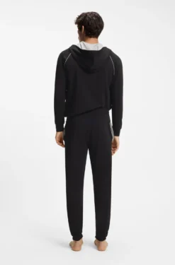 Stretch-cotton tracksuit bottoms with embroidered logo