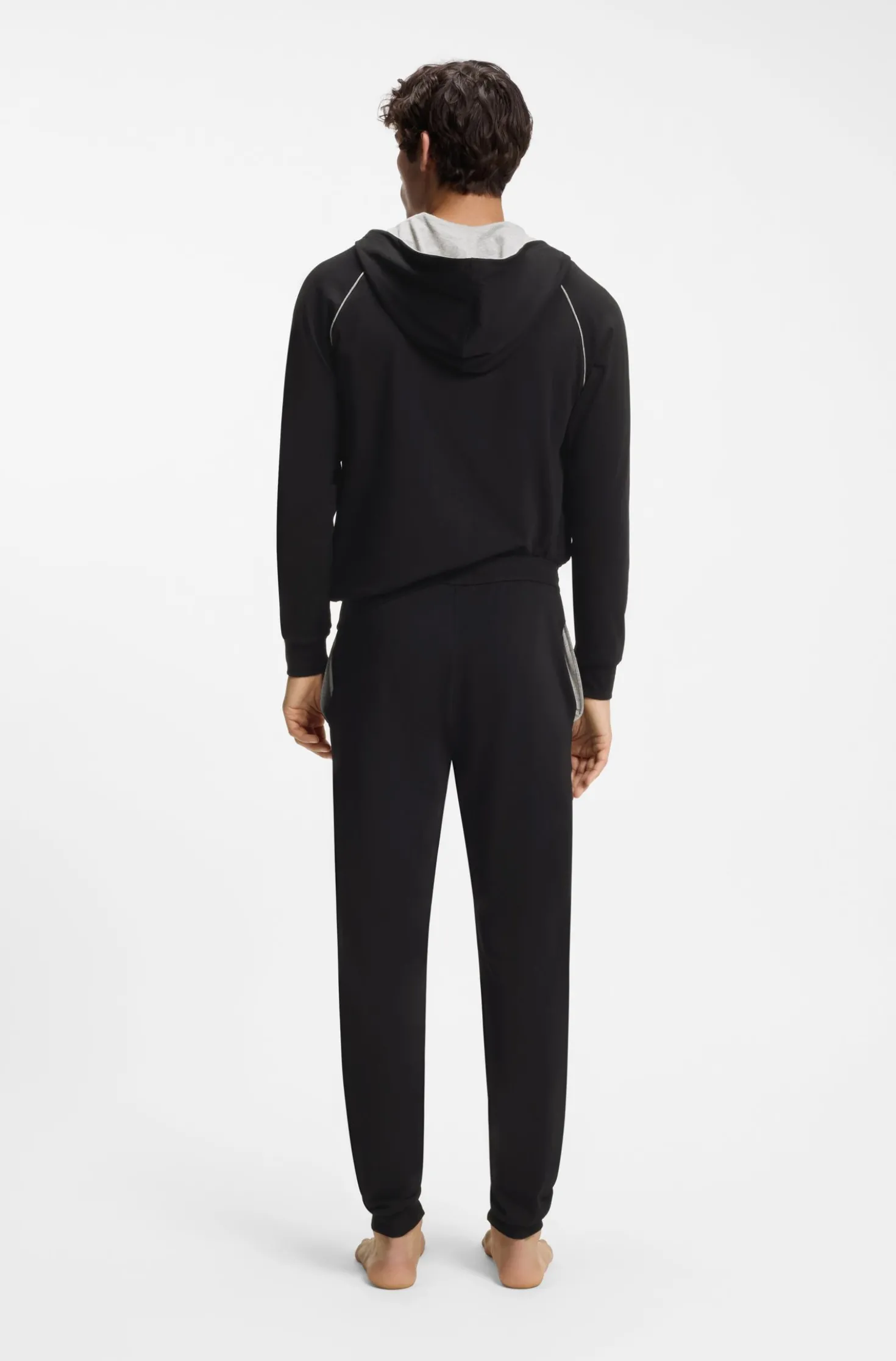 Stretch-cotton tracksuit bottoms with embroidered logo
