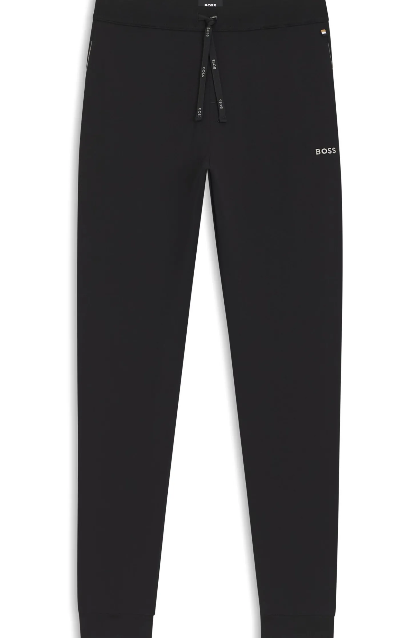 Stretch-cotton tracksuit bottoms with embroidered logo