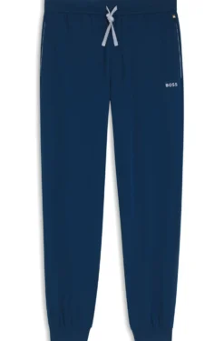 Stretch-cotton tracksuit bottoms with embroidered logo