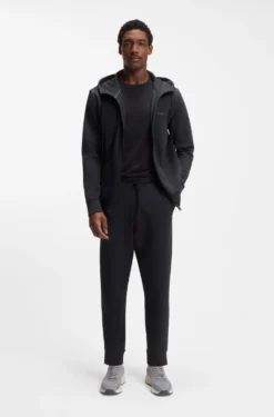 Stretch-cotton tracksuit bottoms with logo print
