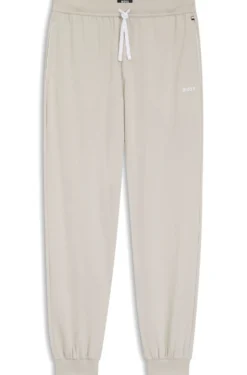 Stretch-cotton tracksuit bottoms with embroidered logo