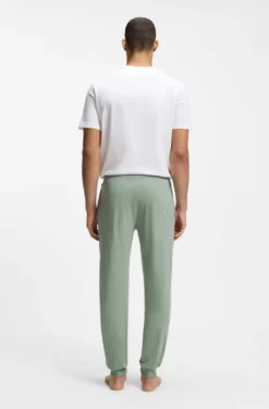 Stretch-cotton tracksuit bottoms with embroidered logo