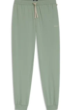 Stretch-cotton tracksuit bottoms with embroidered logo