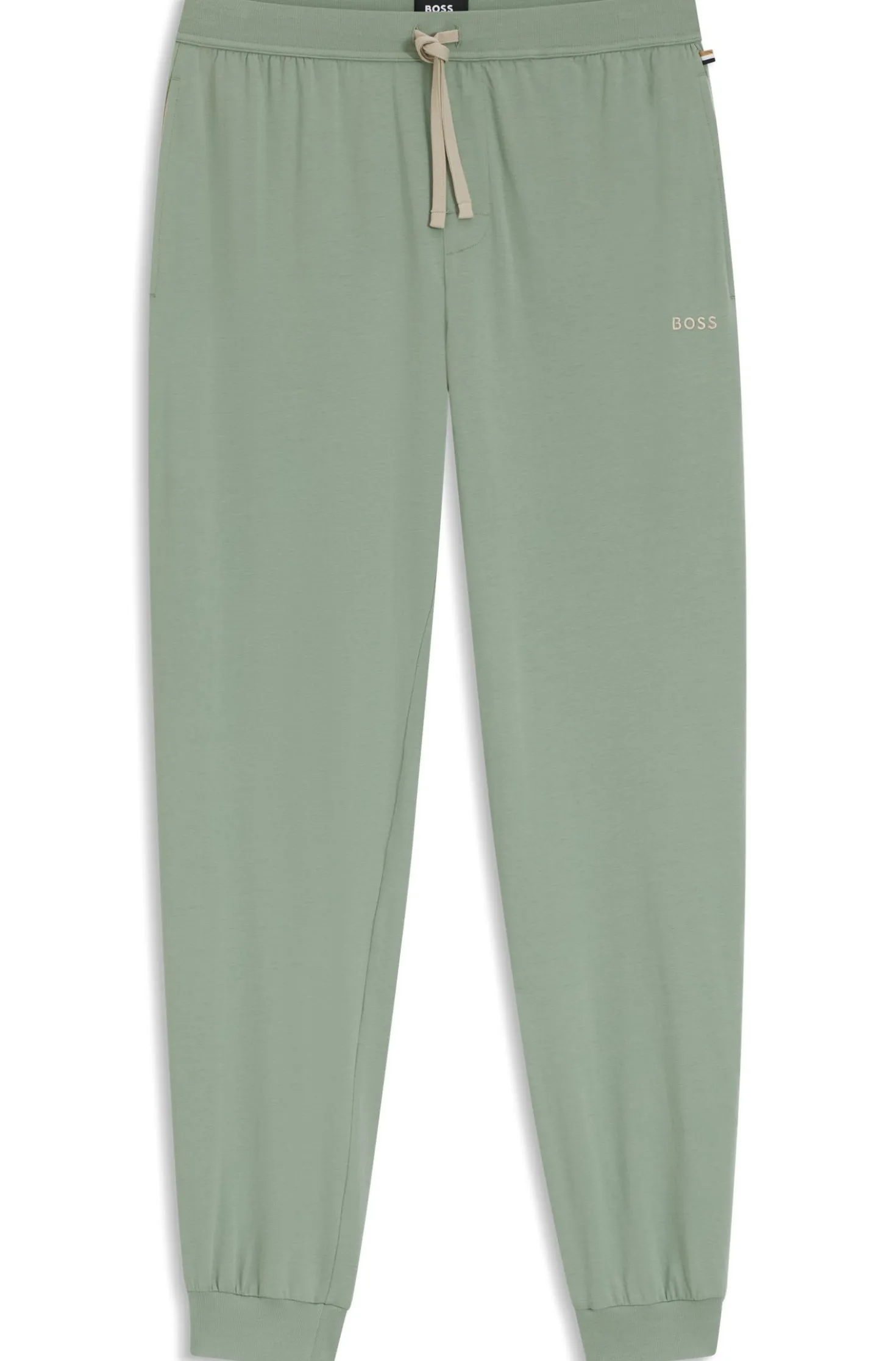 Stretch-cotton tracksuit bottoms with embroidered logo