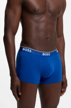 Stretch-cotton trunks with repeat logos