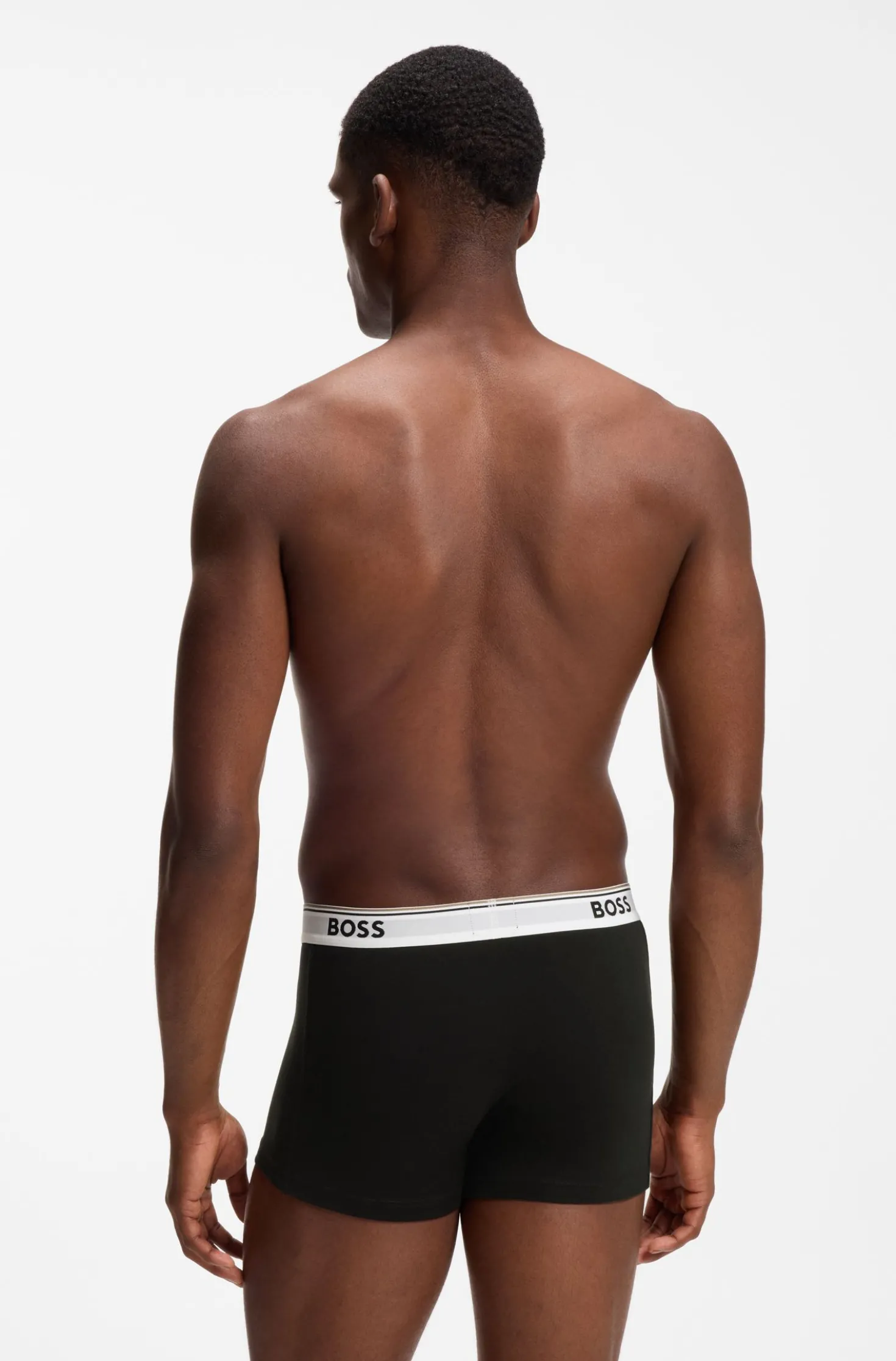 Stretch-cotton trunks with repeat logos