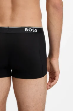 Stretch-cotton trunks with repeat logos