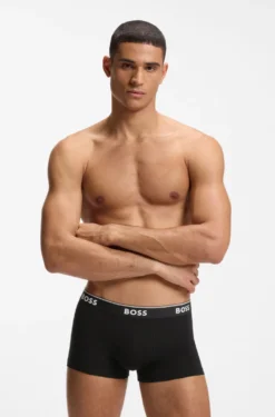 Stretch-cotton trunks with repeat logos