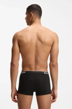 Stretch-cotton trunks with repeat logos