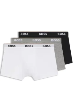 Stretch-cotton trunks with repeat logos