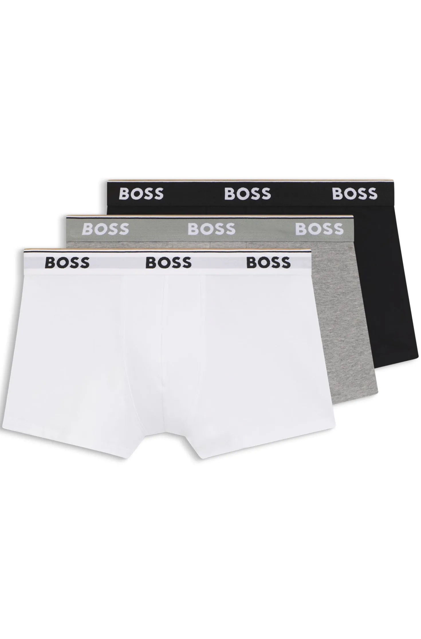 Stretch-cotton trunks with repeat logos