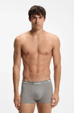 Stretch-cotton trunks with repeat logos