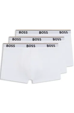 Stretch-cotton trunks with repeat logos