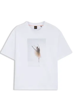 Stretch-cotton T-shirt with ballet artwork