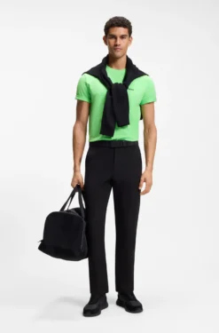 Stretch-cotton T-shirt with contrast logo