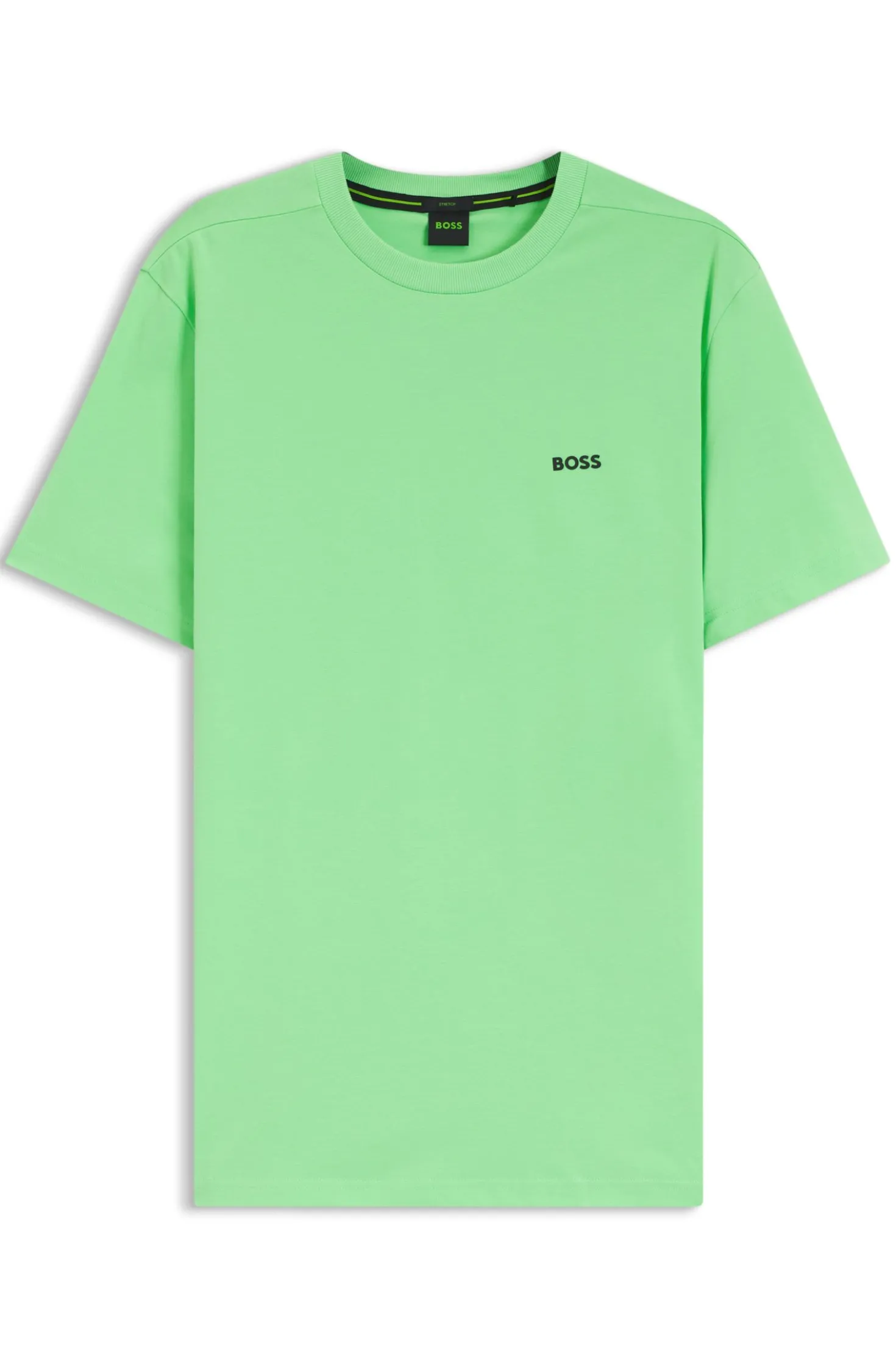 Stretch-cotton T-shirt with contrast logo