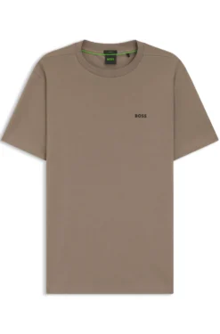 Stretch-cotton T-shirt with contrast logo