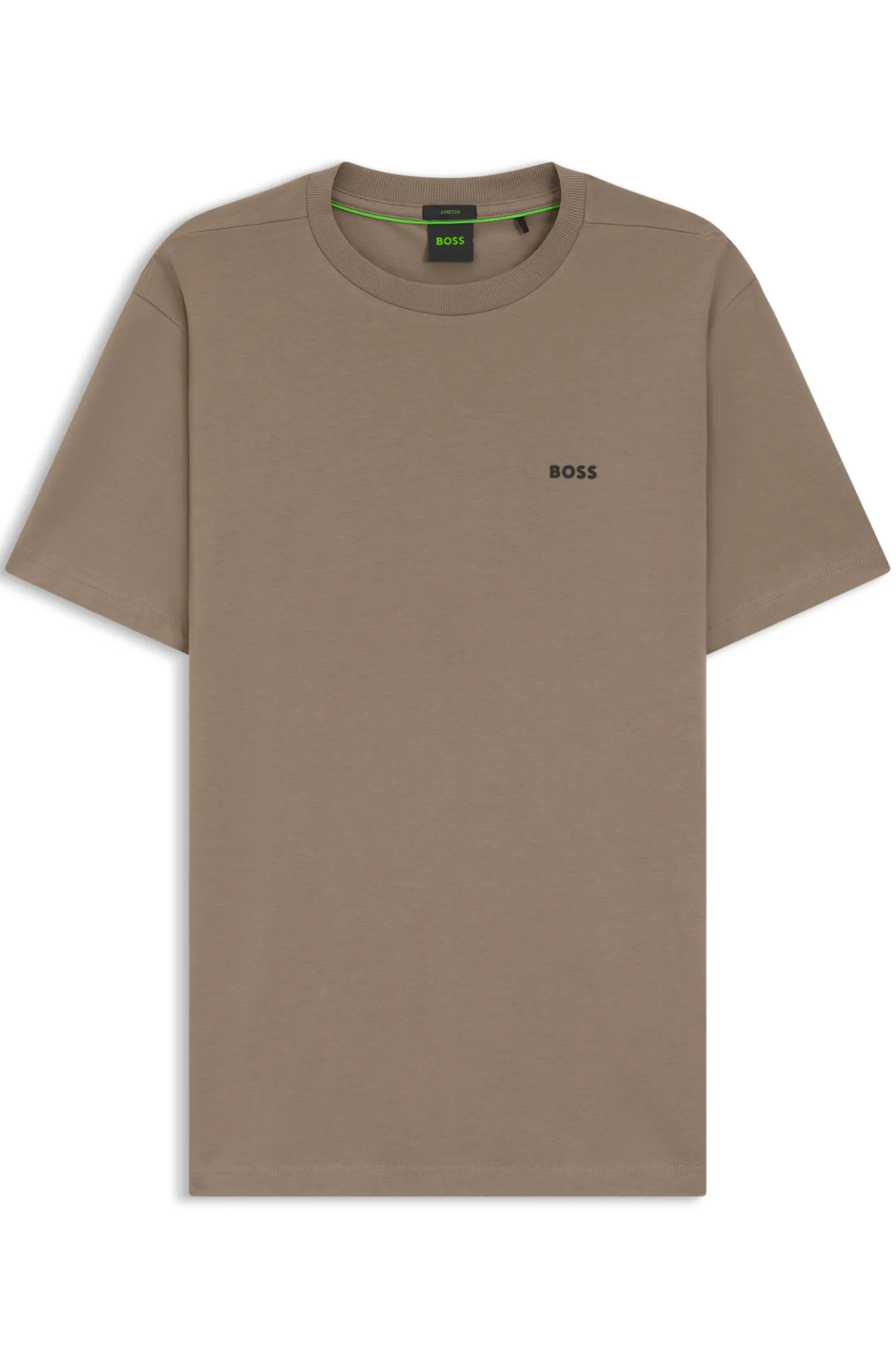 Stretch-cotton T-shirt with contrast logo