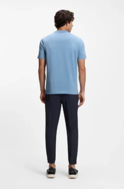 Stretch-cotton T-shirt with contrast logo