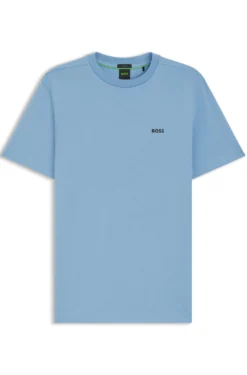 Stretch-cotton T-shirt with contrast logo